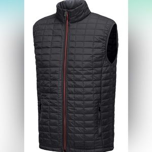 Men's Quilted Packable Vest in Black with Contrast Zip